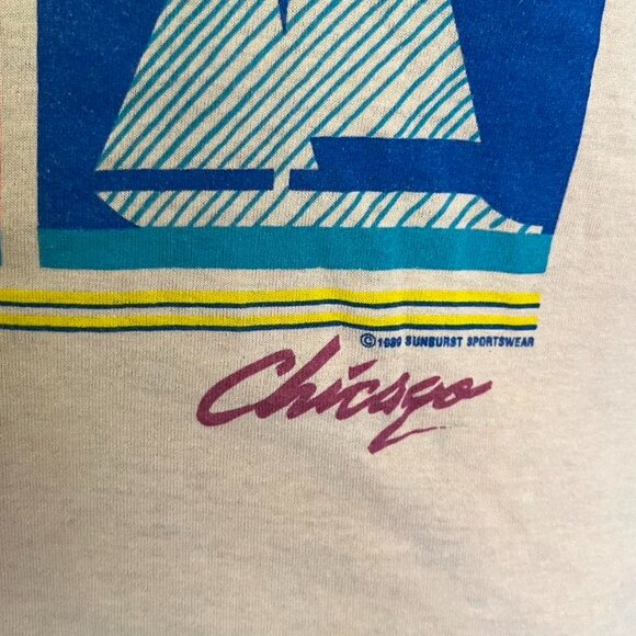 Vintage brand: reatta Chicago retro Tshirt boats 80s size large  Some of the pri - Picture 3 of 5